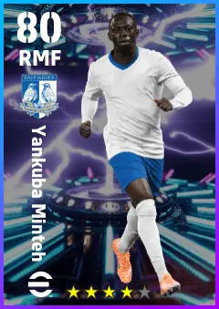 Yankuba Minteh eFootball 2026 player card — 80 OVR RMF