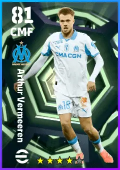Arthur Vermeeren eFootball 2026 player card — 81 OVR CMF