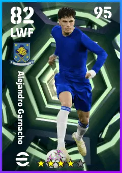 Alejandro Garnacho eFootball 2026 player card — 82 OVR LWF