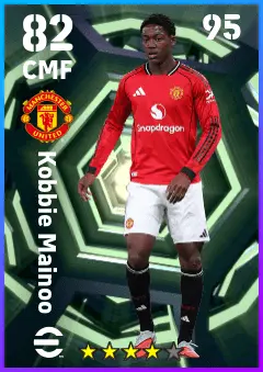 Kobbie Mainoo eFootball 2026 player card — 82 OVR CMF