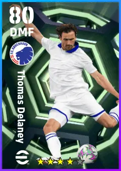Thomas Delaney eFootball 2026 player card — 80 OVR DMF