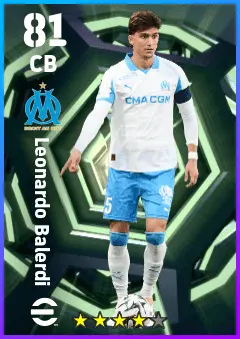 Leonardo Balerdi eFootball 2026 player card — 81 OVR CB