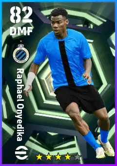 Raphael Onyedika eFootball 2026 player card — 82 OVR DMF