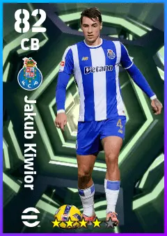 Jakub Kiwior eFootball 2026 player card — 82 OVR CB