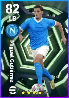 Miguel Gutierrez eFootball 2026 player card — 82 OVR LB