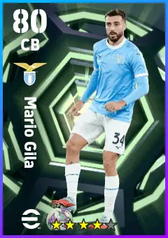 Mario Gila eFootball 2026 player card — 80 OVR CB