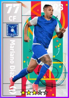 Mariano Diaz eFootball 2026 player card — 77 OVR CF