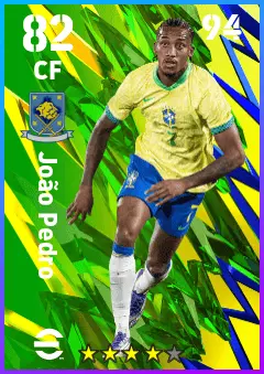Joao Pedro eFootball 2026 player card — 82 OVR CF