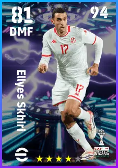 Ellyes Skhiri eFootball 2026 player card — 81 OVR DMF