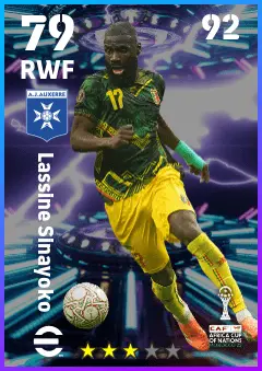 Lassine Sinayoko eFootball 2026 player card — 79 OVR RWF