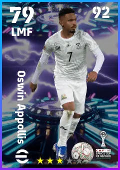 Oswin Appollis eFootball 2026 player card — 79 OVR LMF
