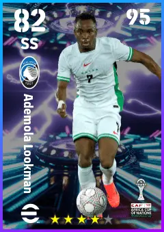Ademola Lookman eFootball 2026 player card — 82 OVR SS