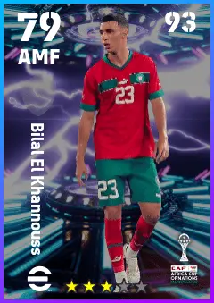 Bilal El Khannouss eFootball 2026 player card — 79 OVR AMF