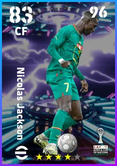 Nicolas Jackson eFootball 2026 player card — 83 OVR CF