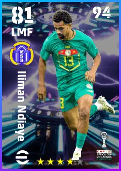 Iliman Ndiaye eFootball 2026 player card — 81 OVR LMF