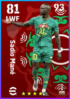 Sadio Mane eFootball 2026 player card — 81 OVR LWF
