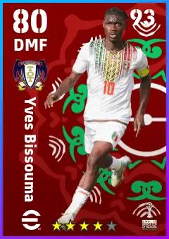 Yves Bissouma eFootball 2026 player card — 80 OVR DMF