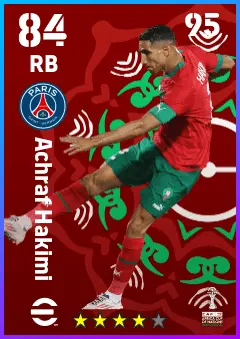 Achraf Hakimi eFootball 2026 player card — 84 OVR RB