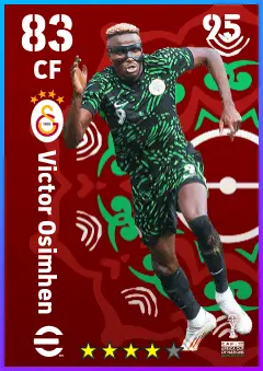Victor Osimhen eFootball 2026 player card — 83 OVR CF