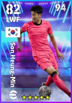 Son Heung-Min eFootball 2026 player card — 82 OVR LWF