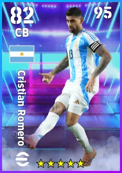 Cristian Romero eFootball 2026 player card — 82 OVR CB