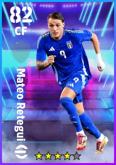 Mateo Retegui eFootball 2026 player card — 82 OVR CF