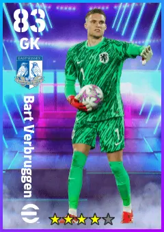 Bart Verbruggen eFootball 2026 player card — 83 OVR GK