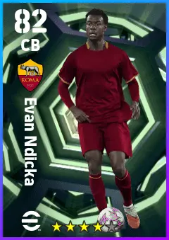 Evan Ndicka eFootball 2026 player card — 82 OVR CB