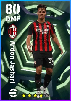 Ardon Jashari eFootball 2026 player card — 80 OVR DMF
