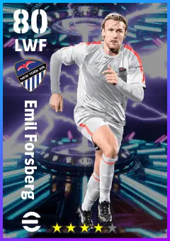 Emil Forsberg eFootball 2026 player card — 80 OVR LWF