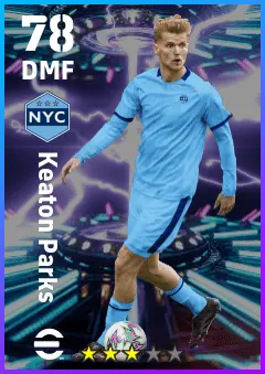 Keaton Parks eFootball 2026 player card — 78 OVR DMF