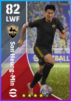 Son Heung-Min eFootball 2026 player card — 82 OVR LWF