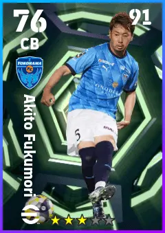Akito Fukumori eFootball 2026 player card — 76 OVR CB