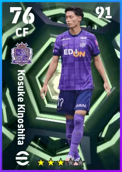 Kosuke Kinoshita eFootball 2026 player card — 76 OVR CF