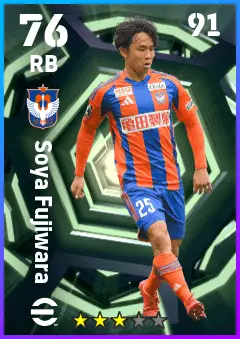 Soya Fujiwara eFootball 2026 player card — 76 OVR RB