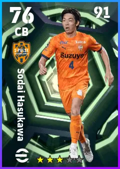 Sodai Hasukawa eFootball 2026 player card — 76 OVR CB