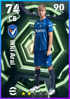 Ikki Arai eFootball 2026 player card — 74 OVR CB