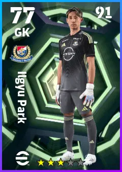 Ilgyu Park eFootball 2026 player card — 77 OVR GK
