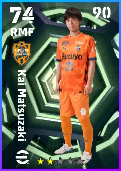 Kai Matsuzaki eFootball 2026 player card — 74 OVR RMF