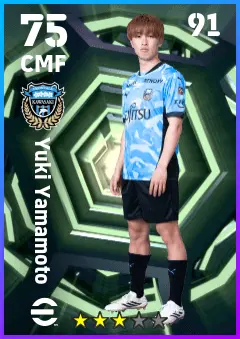 Yuki Yamamoto eFootball 2026 player card — 75 OVR CMF