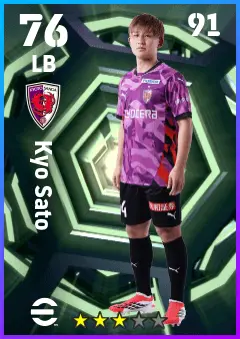 Kyo Sato eFootball 2026 player card — 76 OVR LB