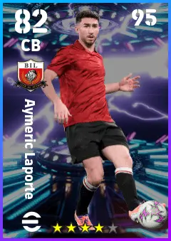 Aymeric Laporte eFootball 2026 player card — 82 OVR CB