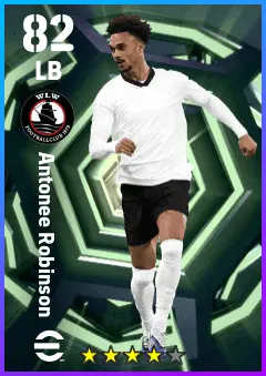 Antonee Robinson eFootball 2026 player card — 82 OVR LB