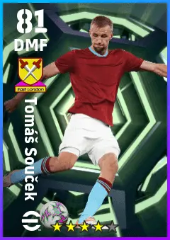Tomas Soucek eFootball 2026 player card — 81 OVR DMF