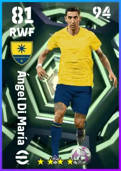 Angel Di Maria eFootball 2026 player card — 81 OVR RWF