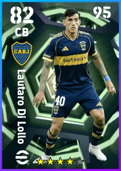 Lautaro Di Lollo eFootball 2026 player card — 82 OVR CB