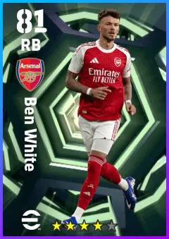 Ben White eFootball 2026 player card — 81 OVR RB