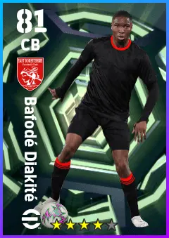 Bafode Diakite eFootball 2026 player card — 81 OVR CB