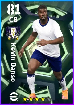 Kevin Danso eFootball 2026 player card — 81 OVR CB