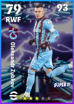 Oleksandr Zubkov eFootball 2026 player card — 79 OVR RWF